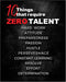 Posterizer 1 pcs-10 things that require zero talent-Men's Art Collection-Motivational & Inspirational Art-Gift for Entrepreneurs-Decor for Home & ...