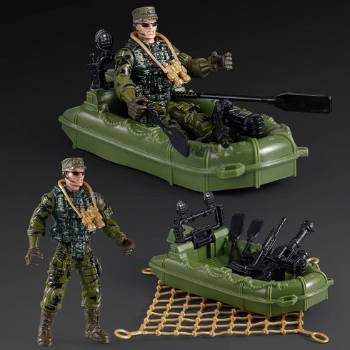 US Army Men Action Figures Play Set,Toy Soldiers with Military Weapons Accessories for Kids Boys...