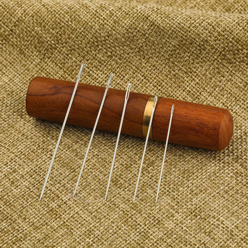 25pcs Large Eye Sewing Needles, 5 Sizes Tapestry Needle Embroidery Needles Yarn Needles Quilting Needles with Wooden Needle Case Stainless Steel W...
