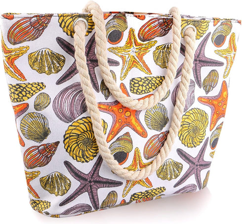 Large Beach Bag for Women, Travel Utility Bag with Pocket Zipper Tote, Waterproof Sandproof Tote Bag...