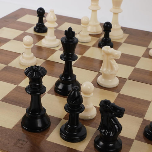 Juegoal Plastic Chess Pieces Only, 32 Pieces Each Chessmen Pieces, 3.75 Inch King Figures Chess Game Pawns Figurine Pieces, Replacement of Missing...