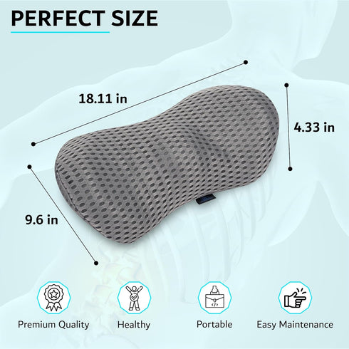 Lumbar Support Pillow - Memory Foam Back Pillow - Back Pain Relief - Detachable & Washable - Ergonomic Lumbar Pillow for Office Chair, Couch, Bed,...