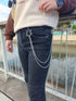 Wallet Chain Pants Pocket Chain Belt Chains Jean Chains 22.5" Silver Keychain with Both Ends Lobster Clasps Keys, Wallet, Jeans Pants Belt Loop Pu...