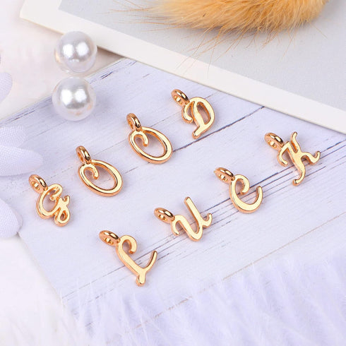 SANNIX 156Pcs/6 Sets Gold Letter Charms with 200Pcs Open Jump Rings for Jewelry Making, Alphabet A-Z Pendants for DIY Bracelet Necklace Craft Proj...