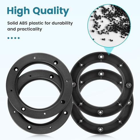 4 Inch Speaker Spacer Adapter Ring Mounting Bracket 4 PCS, Auto Car Universal Fit 4” Plastic Speaker Ring Adapter 0.43 Inch Depth, 4 Inch Plastic ...