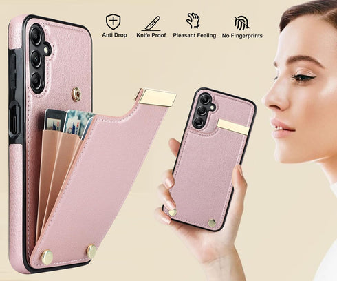 Asuwish Phone Case for Samsung Galaxy A14/M14 5G Wallet Cover with Tempered Glass Screen Protector and Leather Purse Credit Card Holder Slot Cell ...