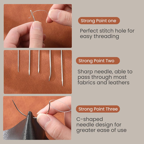 PAFUWEI Sewing Needles Kit,14 Pcs Multifunctional Embroidery Needles with 2 Needle Threaders Heavy Duty Hand Sewing Darning Needle for Upholstery ...