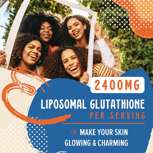2400MG Liposomal Glutathione, Reduced L-Glutathione, Glutathione Supplement with Vitamin C, Master Antioxidants, Enhanced Absorption - Non GMO Ant...