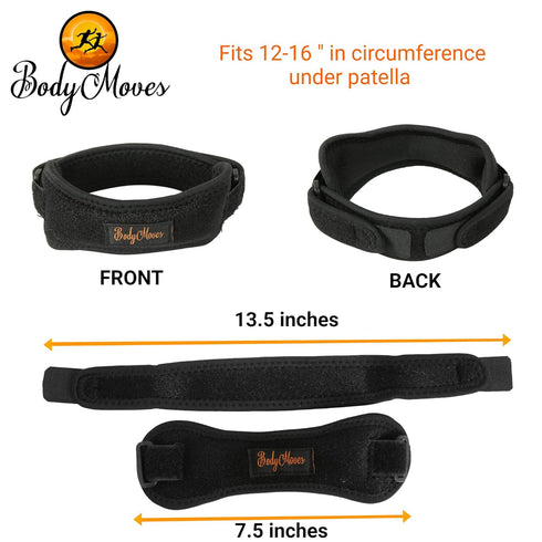 BodyMoves 2 Patella Stabilizers for men women plus hot and cold pack for joint pain prevention relief support stabilizer for weightlifting running...