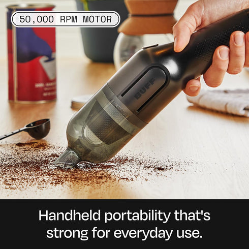BUFF Cordless Handheld Vacuum, Rechargeable Car Vacuum Cleaner with Combo Crevice and Brush Tool Included, for Home, Office, Car, Pets - Black...