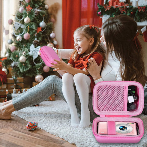 co2CREA Hard Case Compatible with Digital Camera, VAHOIALD/IWEUKJLO/CAMKORY/BEVLXNIV/PRISIA/Sevenat Kids Video Camera, Pink...