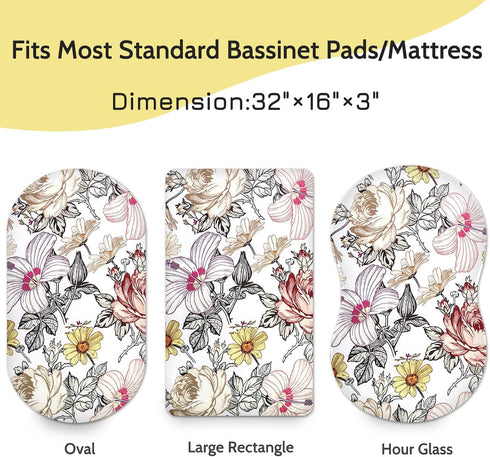 Bassinet Sheet, Jersey Cotton for Baby Boy/Girl, Fitted Sheets Flexible for Most Bassinet Mattress...