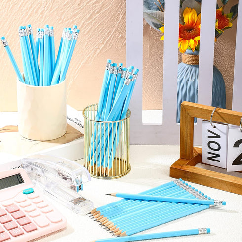 Tinlade 50 Pcs Triangular Grip Pencils Wedding Pencils HB Graphite Pencil Pack Wood Pencils with Eraser for School Drawing Sketching Bridal Baby S...