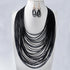 Women Multi Layer Choker Necklace Chunky Wax Line Bib Necklace Statement Jewelry Pendent Handmade Presents...