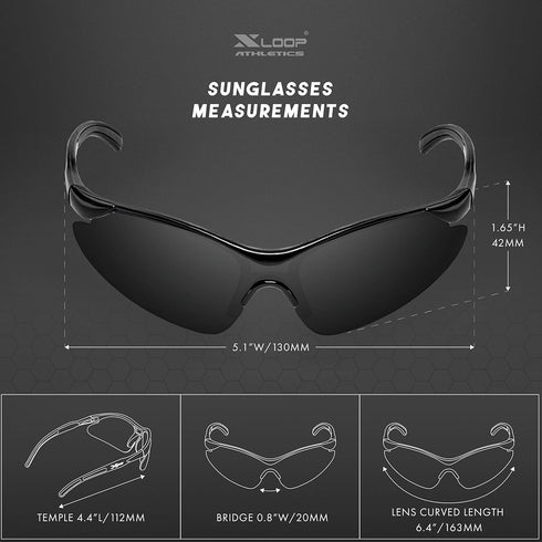 X LOOP Half Frame Kids Boys Sunglasses Age 4-12 Sport Performance Cycling Baseball Running...