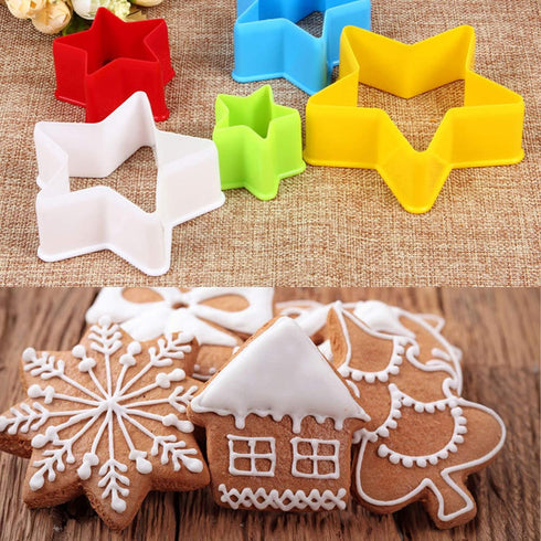 25 PCS Cookie Cutter Set Multi-size Sandwich Fondant Cake Fruit Vegetable Shapes Cutter Set...