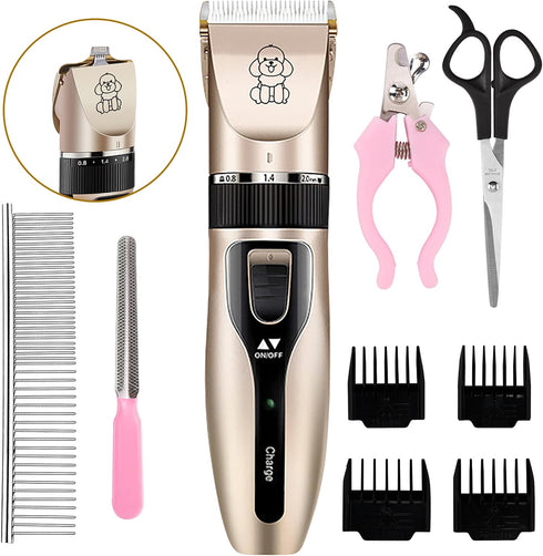 2 in 1 Pet Paw Hair Trimmer Electric Multi Dog Hair Clippers for Thick Coat Cordless Grooming Tool Kid Hair Clipper for Child Rechargeable for Med...