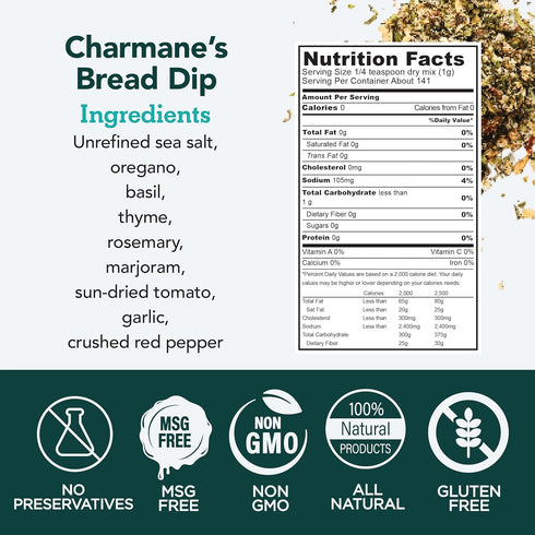 s.a.l.t sisters Charmane's Bread Dip - Value Size Bold Italian Herb & Spice Blend for Extra Virgin Olive Oil Dipping - Versatile Use for Rubs and ...