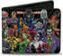 Buckle-Down Men's PU Bifold Wallet-DC 23-Villains Group Pose Black/Gray, Multicolor, 4.0" x 3.5"...