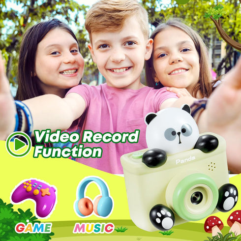 Kids Camera Cute Panda Camera for Kids Toddler Camera for 3 4 5 6 7 8 9 10 11 12 Year Old Girls/Boys Gifts?1080P HD Kids Digital Video Camera with...