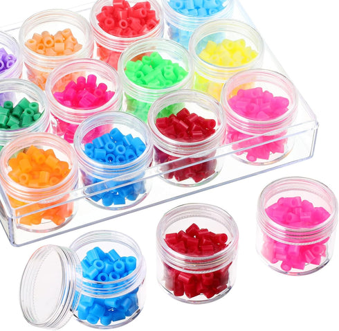 Blulu Clear Bead Organizer Bead Storage Containers Set with 12 Boxes (1.5 x 1.5 x 1.38 Inches)...