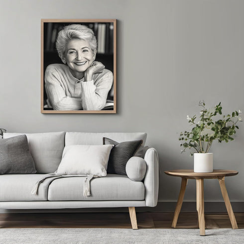 Posterizer 1 pcs-black and white photography style art-older elegant woman 2-Photography Art-Retro Art-Decor for Home & Office- unframed wall art...