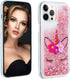 Case for iPhone 15 Pro Max, iPhone 15 Pro Max Case Cute Pink Glitter Luxury Sparkle Liquid for Girls Women Quicksand Clear Soft TPU Protective Pho...