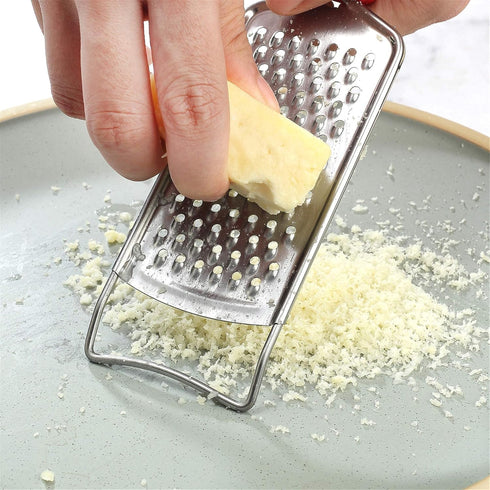 To encounter Cheese Grater, Stainless Steel Grater for Ginger, Garlic, Nutmeg, Chocolate, Vegetables, Lemon, Dishwasher Safe, Set of 5 (Grey)...
