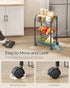 SONGMICS 3-Tier Metal Rolling Cart on Wheels with Baskets, Lockable Utility Trolley with Handles for Kitchen Bathroom Closet, Storage with Removab...