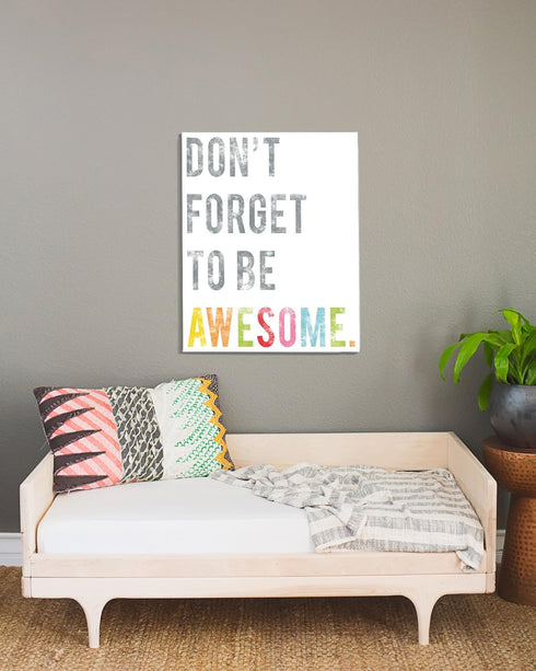 Children's Wall Art Print, Don't Forget to Be Awesome, 11x14, Kid's Room Decor, Gender Neutral Nursery, Inspirational, Motivational, Teenager's Ro...