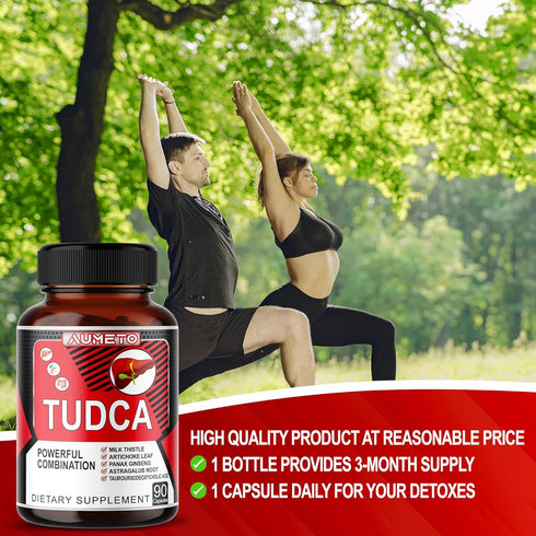 TUDCA Supplement (Tauroursodeoxycholic Acid) with Milk Thistle, Artichoke, Panax Ginseng, Astragalus - Bile Flow & Digestion Support (90 Count (pa...