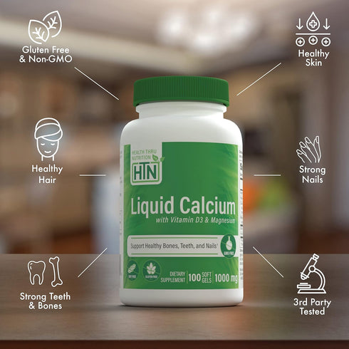 Liquid Calcium 1000mg, Magnesium 400mg, Vitamin D3 1,000iu and Boron | Bone Restore & Strength with 6 Calcium Complex | 3rd Party Tested | Non-GMO...