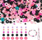 Assorted Pink and Black Beads Kit Pink Heishi Clay Beads Black Pearl Beads Glass Seed Beads Small Rondelle Pony Beads for Crafts DIY Bracelet Jewe...