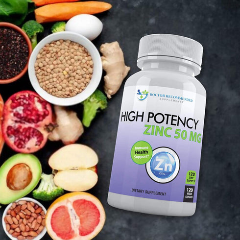 Zinc 50mg - Zinc Picolinate Immune Health Support Supplement 120 Veggie Capsules for Adults and Kids Vitamin, Well-Absorbed High Potency Pure Zinc...