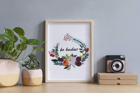 Louise Maelys Funny Embroidery Kit for Beginners Flower Wreath Cross Stitch Adults Needlepoint Kit DIY Embroidery Starter Kit...