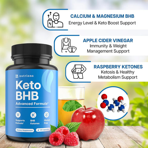 Keto BHB Exogenous Ketones for Men & Women - Keto Supplements for Mental Clarity & Focus - Keto Burn - Keto Fat Burner - Keto Pills Carb-Free Ener...