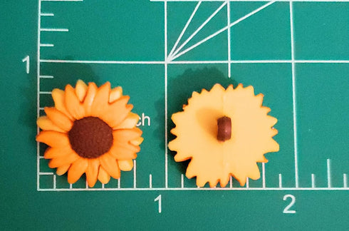 The Flowers Collection by Dress it Up Buttons and Embellishments - 6 Pieces - Sunflowers, Yellow...