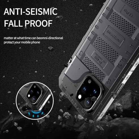 for iPhone 13 Pro Case Waterproof with Built-in Screen Protector Full Body Rugged Hard Silicone, Military Grade Shockproof Dustproof Protective Co...