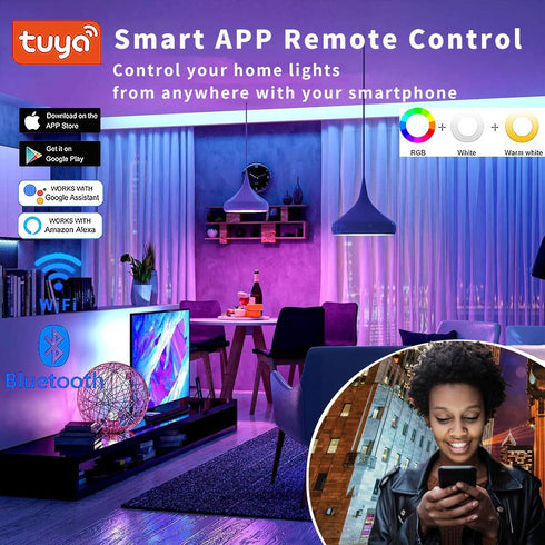 RGB Smart Light Bulbs, WiFi and Bluetooth Color Changing Light Bulbs,A19 9W 60W Equivalent 500LM, Music Sync WiFi Light Bulbs Work with Alexa & Go...