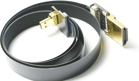 Flat Slim FPV HDMI Cable Micro HDMI Male 90 Degree to Standard HDMI Male Full Size HDMI Normal HDMI Compatible with Gopro Sony Alpha sonyA7RII A7S...