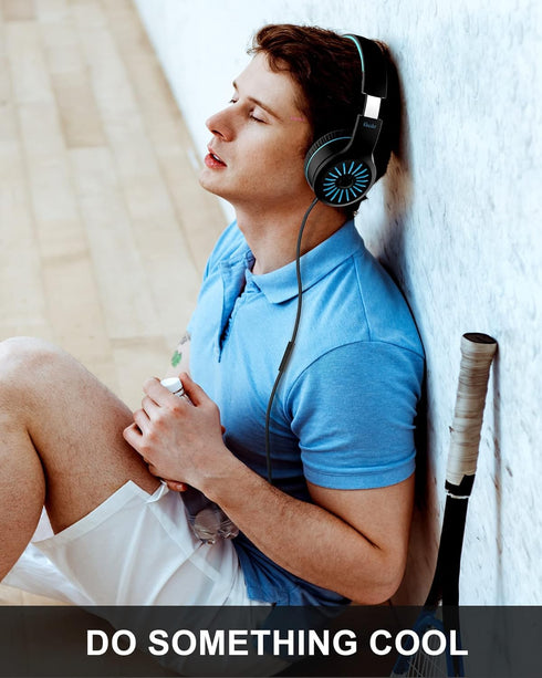 Elecder i45 Black Wired Headphones, Immersive Hi-Fi Stereo Bass, Lightweight and Folding, 4.9ft Nylon Woven Rope, Ideal for School, Travel, Home, ...