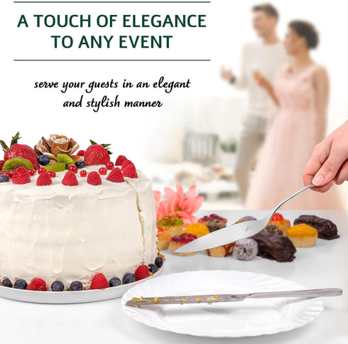 Wedding Cake Knife and Server Set – 2-Pcs Cake Cutter and Cake Server Spatula – Food Grade Stainless Steel Cake Serving Set for Home, Special Even...