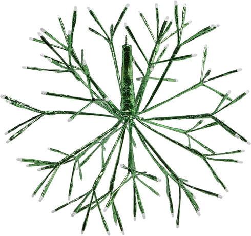 Alpine Corporation 16"H Indoor Holiday 3D Snowflake Hanging Ornament with LED Lights, Green , Christmas Decoration...