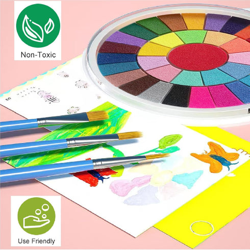 36 Colors Funny Finger Painting Kit and Book, Magic Paint Set for Kids, Non Toxic & Washable Paint Set , 9" Large Ink Pad, Watercolor Painting Boo...