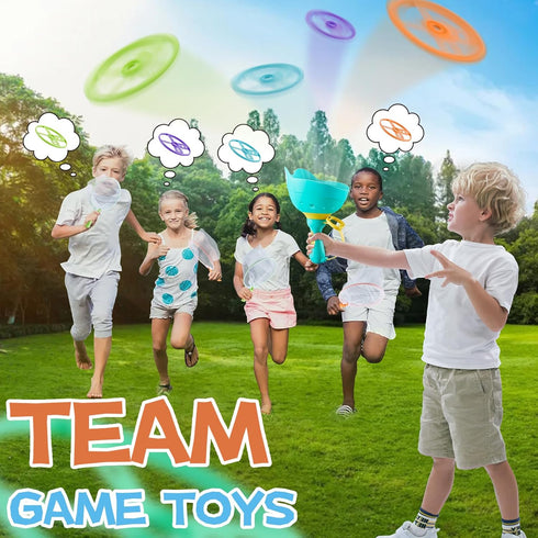 Outdoor Toys, Flying Disc Launcher Toy, 2 Disc Launchers with 16 Discs, Outside Toys for Kids Ages 4-8, Fun Family Outdoor Game,Summer Gifts for A...