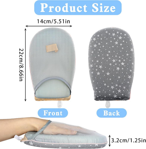 Garment Steamer Ironing Gloves, Heat Resistant Waterproof Ironing Mitt Anti steam Glove Mini Ironing Board Garment Steamer Accessories with Finger...
