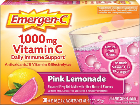 Emergen-C 1000mg Vitamin C Powder, with Antioxidants, B Vitamins and Electrolytes, Immunity Supplements for Immune Support, Caffeine Free Fizzy Dr...