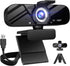 Full HD Webcam with Built-in Microphone and Rotatable Tripod, 1080P Video and Wide Angle Camera, Privacy Cover, for Desktop PC or Laptop Computer...
