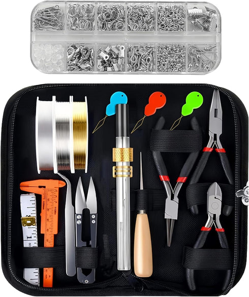 MMOBIEL Jewelry Making Supplies Kit Jewelry Making Kit with Jewelry Pliers, Wire and Supplies for Repairs and Creating Earrings, Bracelets, Neckla...