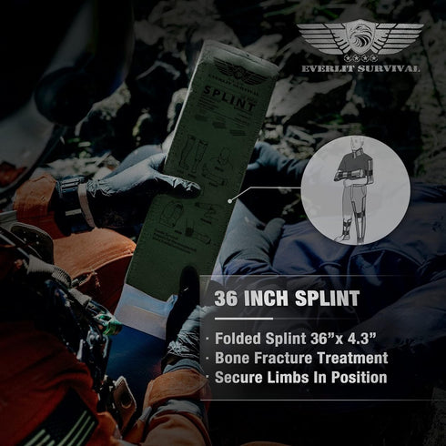 EVERLIT Survival 36 Inch Splint - Lightweight Reusable Combat Splint, Waterproof First Aid Medical Tactical Field Splint for Bone Fracture Treatme...